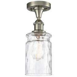 Candor 4.75"W Brushed Nickel Semi Flush Mount w/ Clear Waterglass Shad
