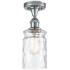 Candor 4.75"W Polished Chrome Semi Flush Mount w/ Clear Waterglass Sha