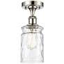 Candor 4.75"W Polished Nickel Semi Flush Mount w/ Clear Waterglass Sha