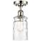 Candor 4.75"W Polished Nickel Semi Flush Mount w/ Clear Waterglass Sha