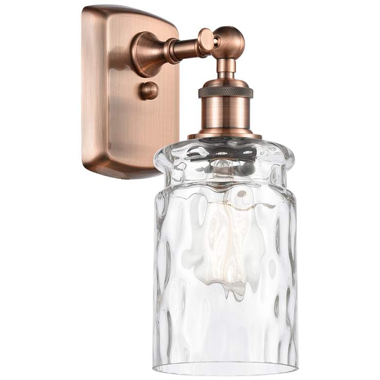 Image 1 Candor 5" Antique Copper Sconce w/ Clear Waterglass Shade