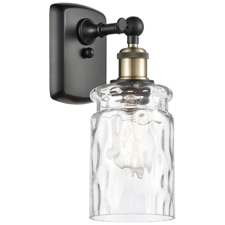 Image 1 Candor 5" Black Antique Brass Sconce w/ Clear Waterglass Shade