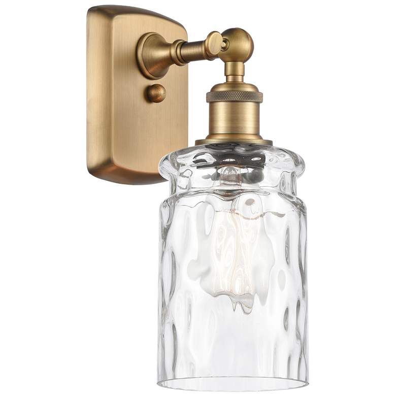 Image 1 Candor 5" Brushed Brass Sconce w/ Clear Waterglass Shade