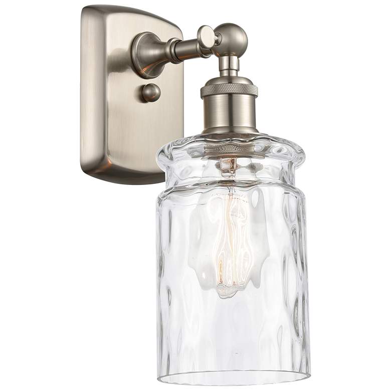 Image 1 Candor 5" Brushed Satin Nickel Sconce w/ Clear Waterglass Shade
