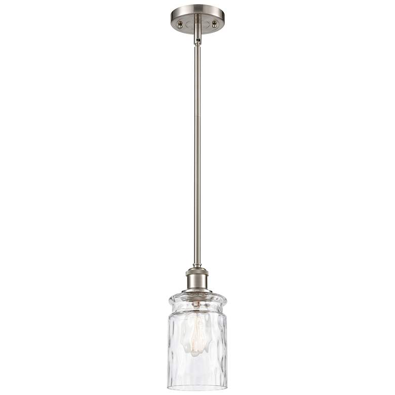 Image 1 Candor 5" LED Mini Pendant - Brushed Satin Nickel - Clear Waterglass S