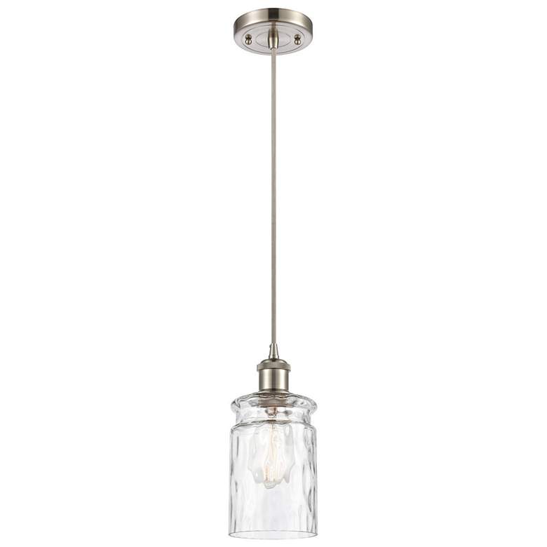 Image 1 Candor 5 inch LED Mini Pendant - Brushed Satin Nickel - Clear Waterglass S