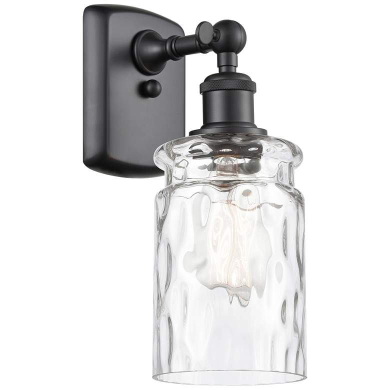 Image 1 Candor 5" Matte Black Sconce w/ Clear Waterglass Shade