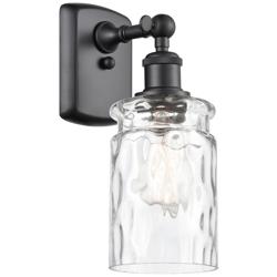 Candor 5" Matte Black Sconce w/ Clear Waterglass Shade