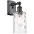 Candor 5" Matte Black Sconce w/ Clear Waterglass Shade