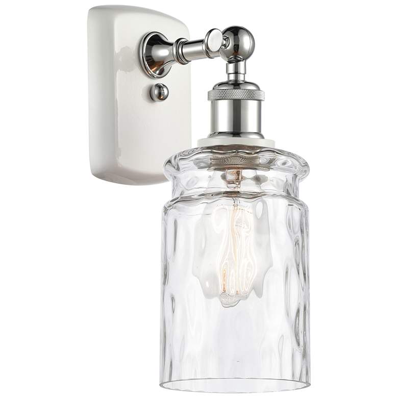 Image 1 Candor 5 inch White &#38; Chrome Sconce w/ Clear Waterglass Shade