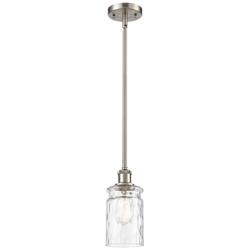 Candor 5" LED Mini Pendant - Brushed Satin Nickel - Clear Waterglass Shade