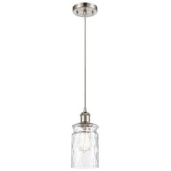 Candor 5" LED Mini Pendant - Brushed Satin Nickel - Clear Waterglass Shade