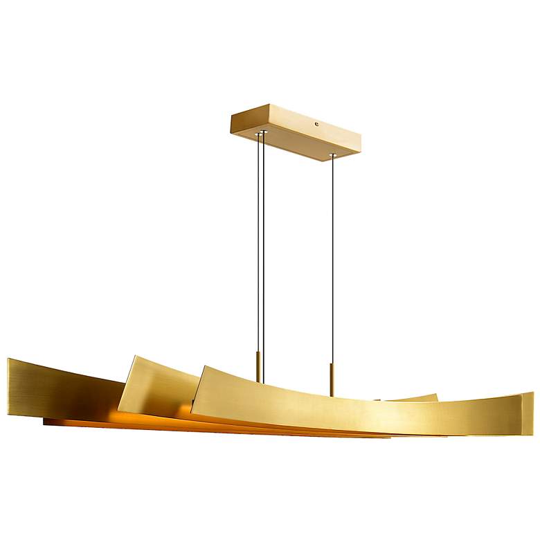 Image 1 Candora 50" Wide Brass LED Linear Pendant