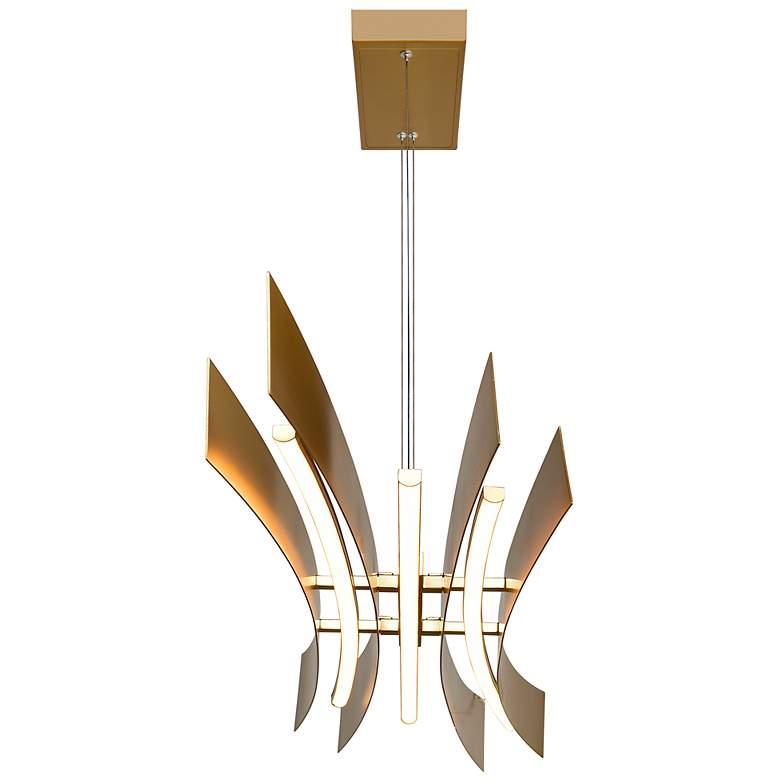 Image 5 Candora 50" Wide Brass LED Linear Pendant more views