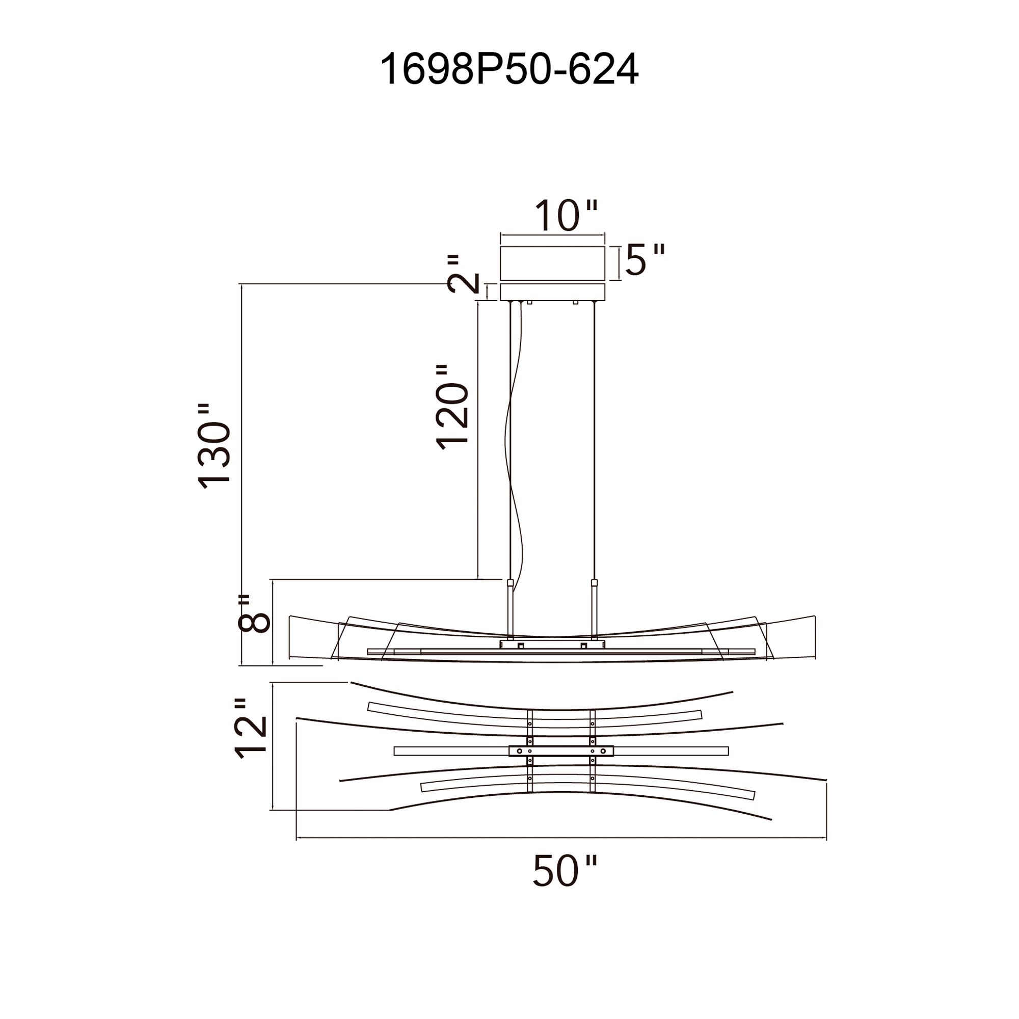 Candora 50" Wide Brass LED Linear Pendant