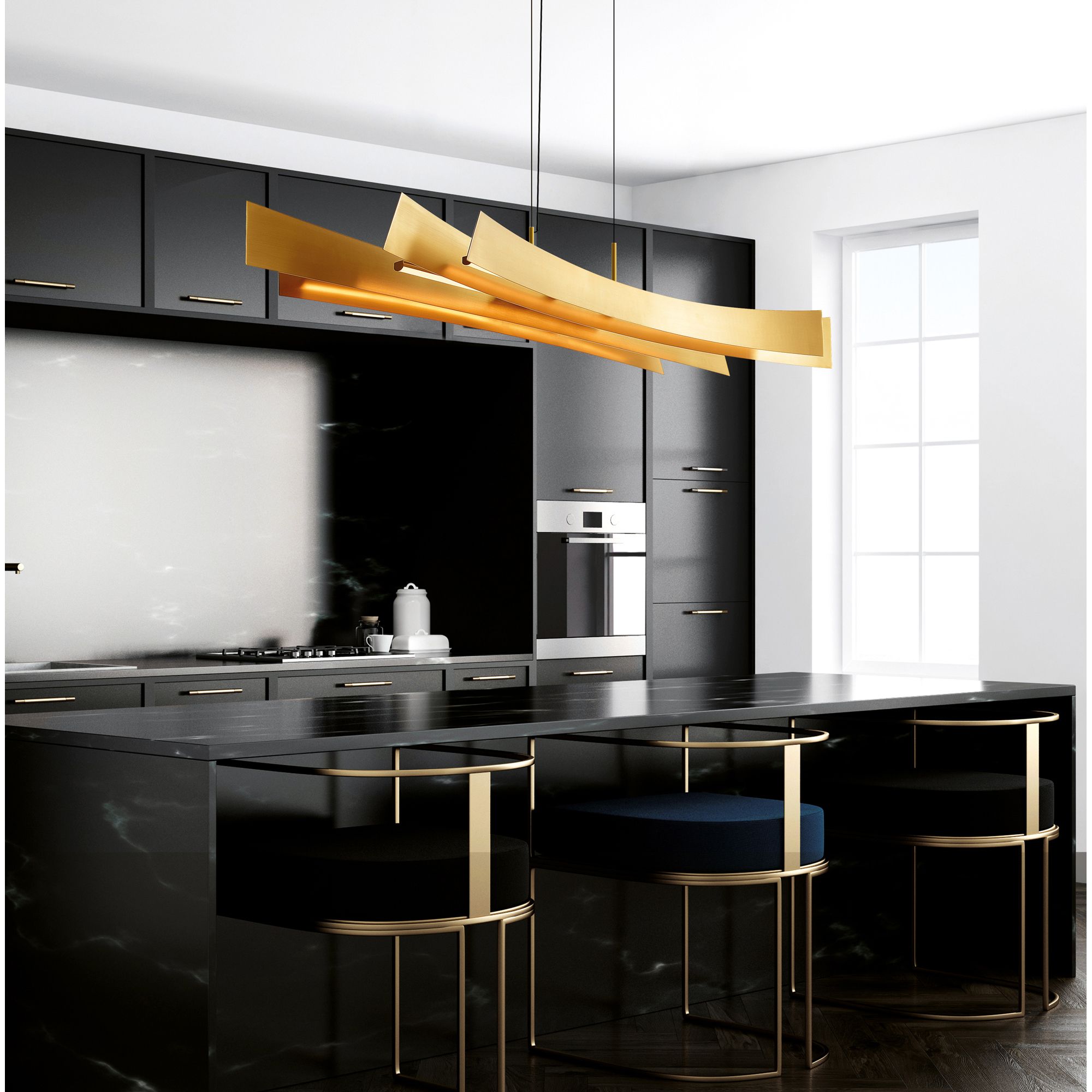 Candora 50" Wide Brass LED Linear Pendant