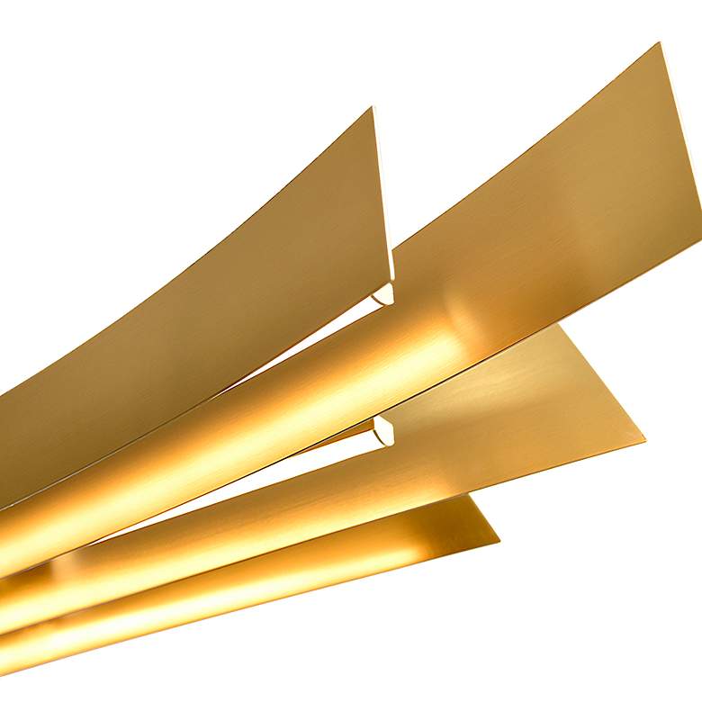 Image 5 Candora 72" Wide Brass LED Linear Pendant Light more views