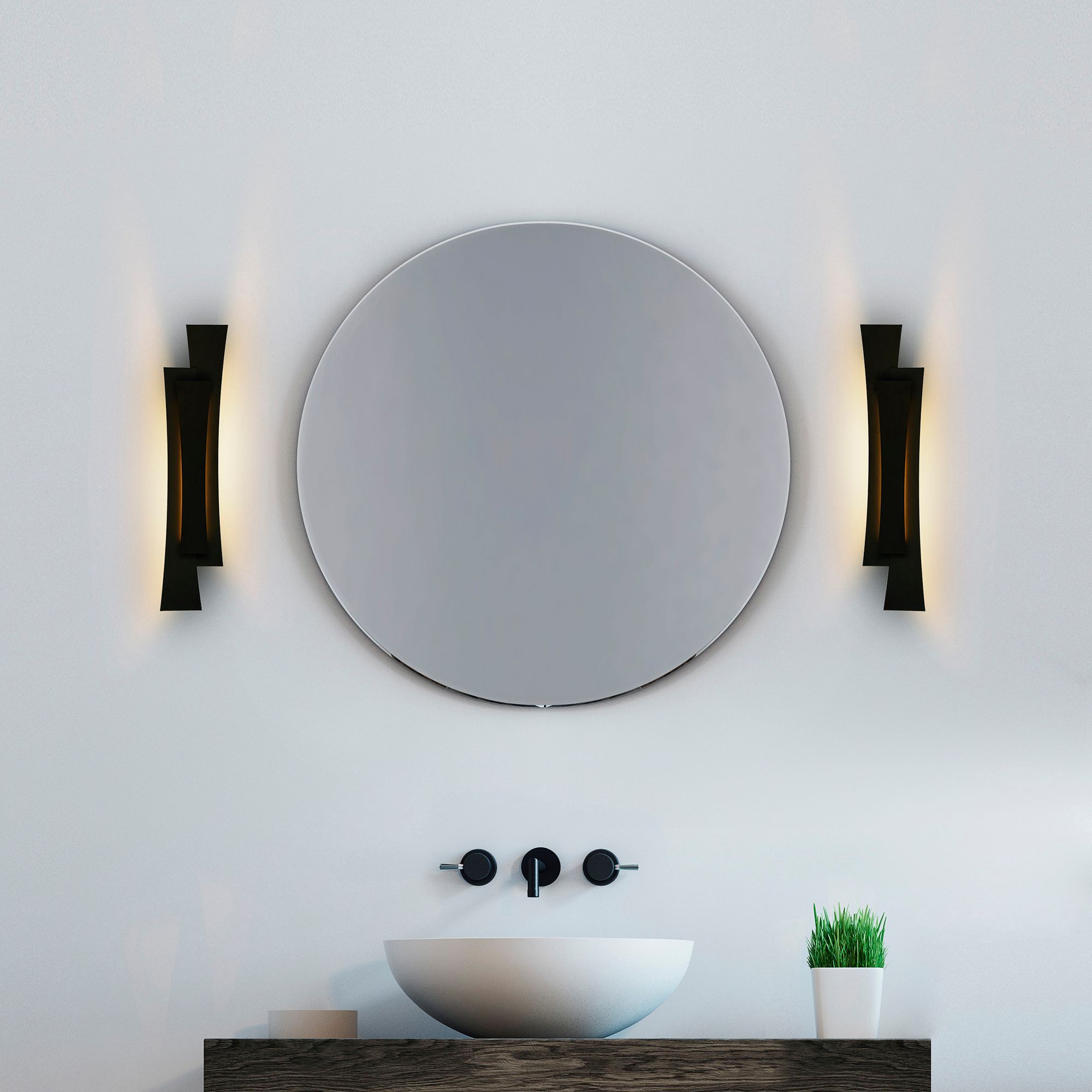 Candora Integrated LED 24in Black Vanity Light