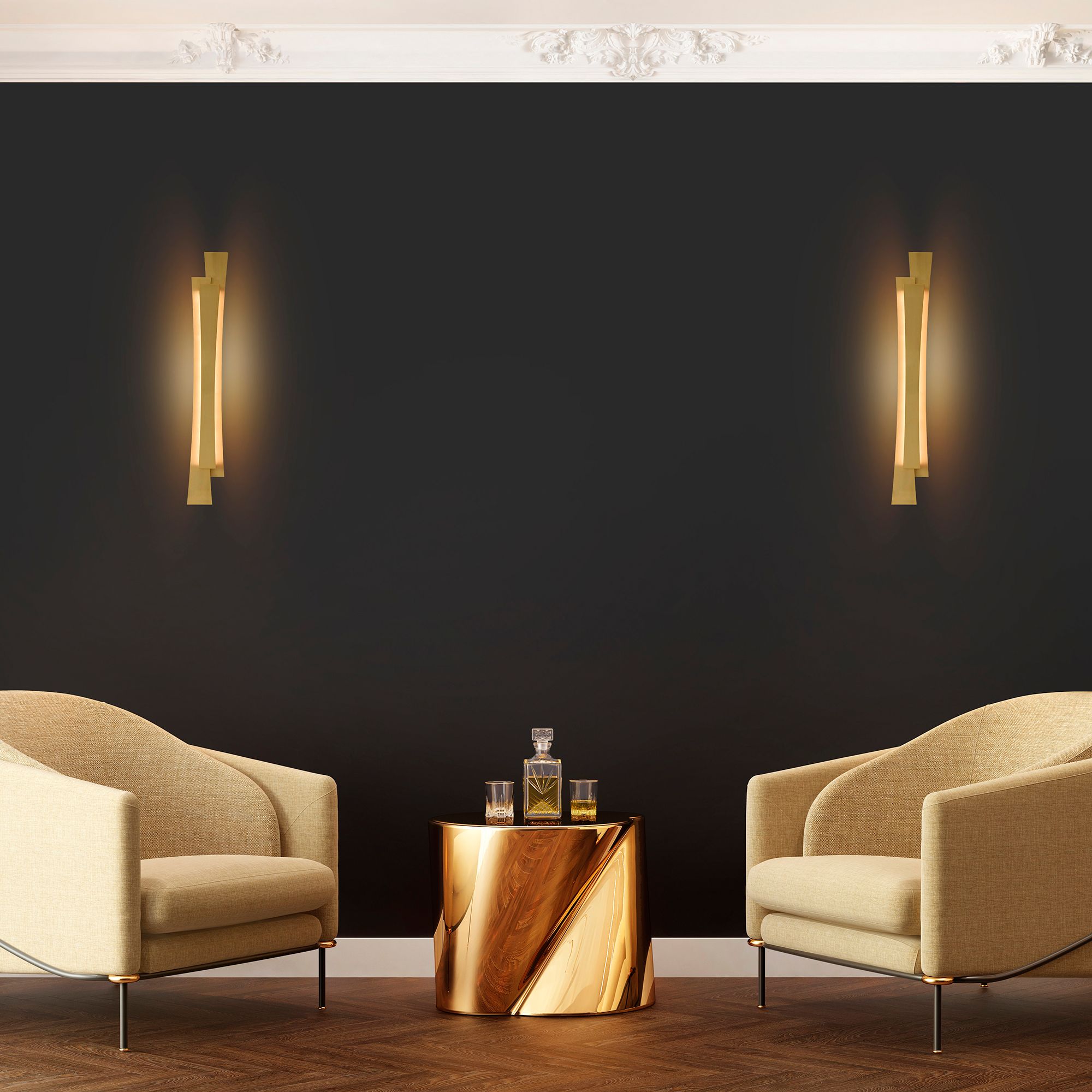 Candora Integrated LED 36in Brass Vanity Light
