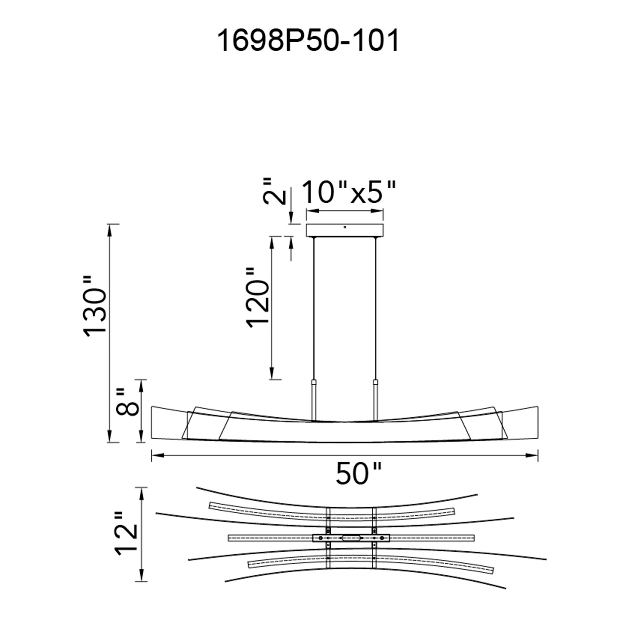 Candora Integrated LED 50in Black Chandelier