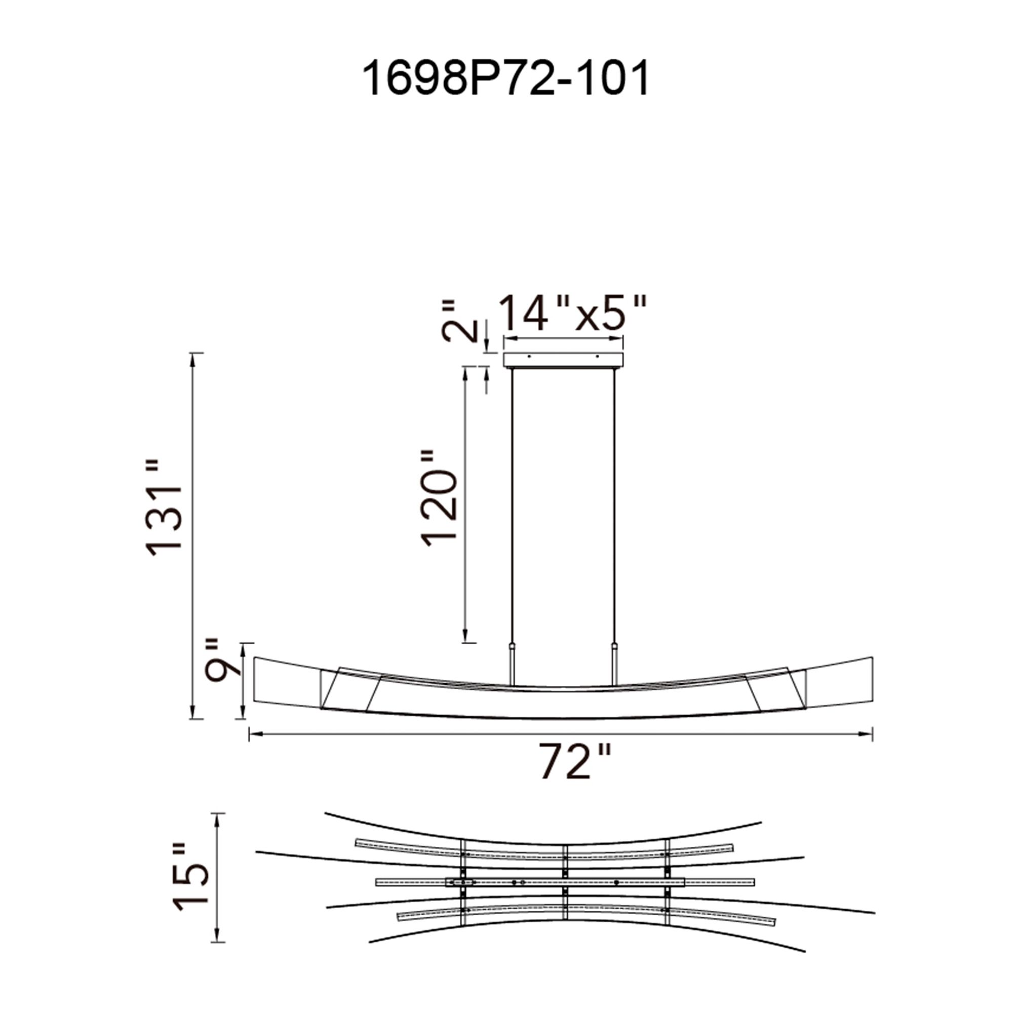 Image 4 Candora Integrated LED 72in Black Chandelier more views