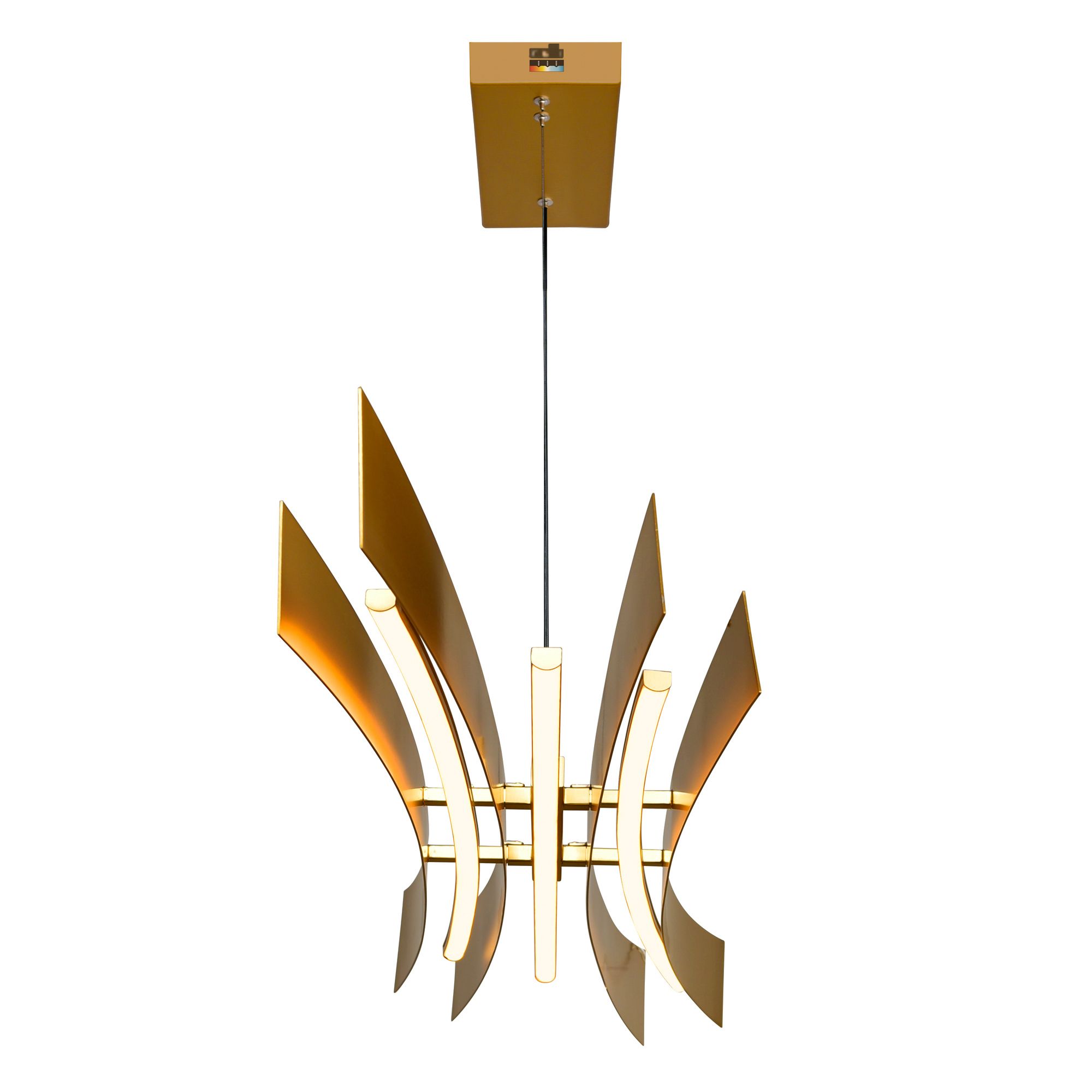 Image 2 Candora Integrated LED 72in Brass Chandelier more views