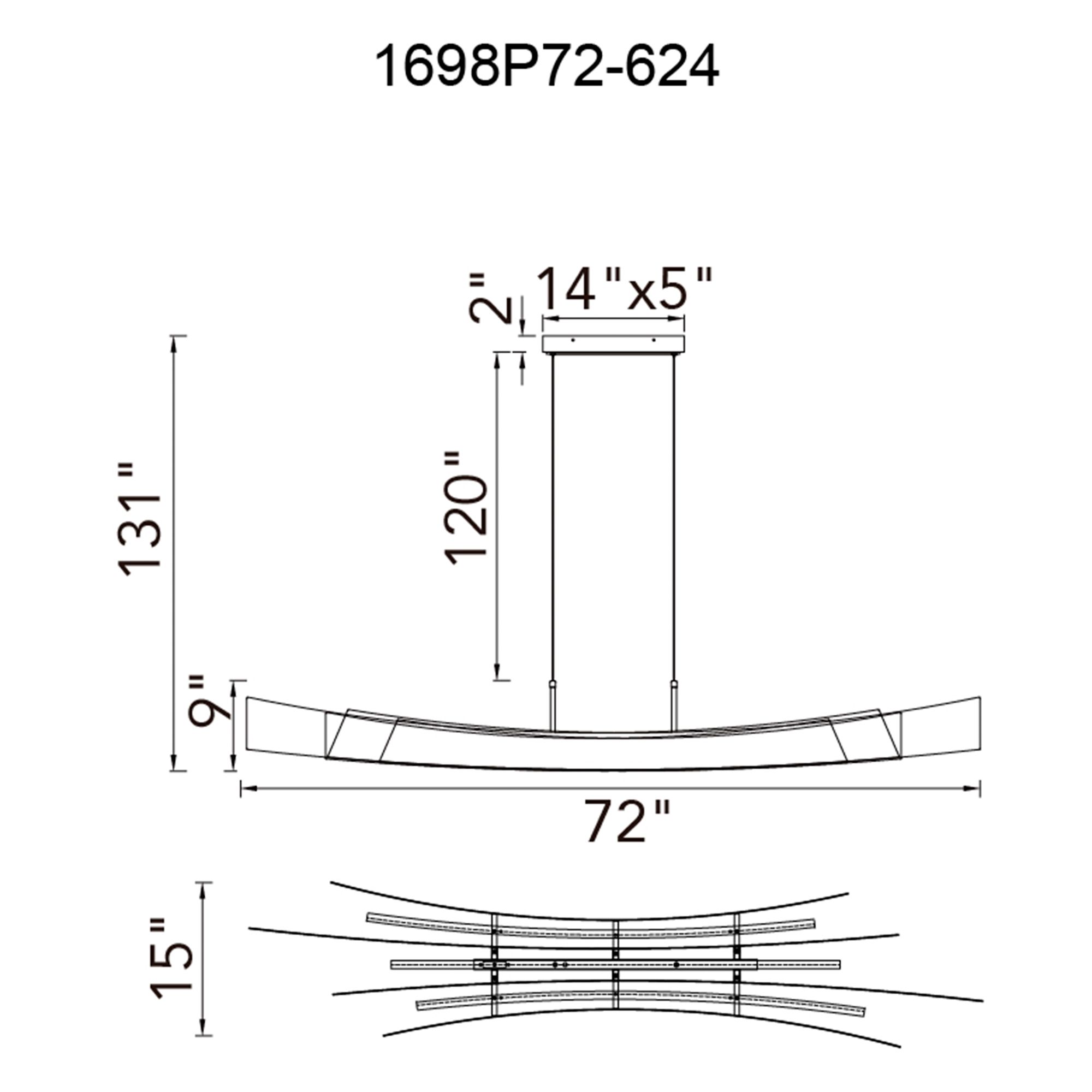 Candora Integrated LED 72in Brass Chandelier