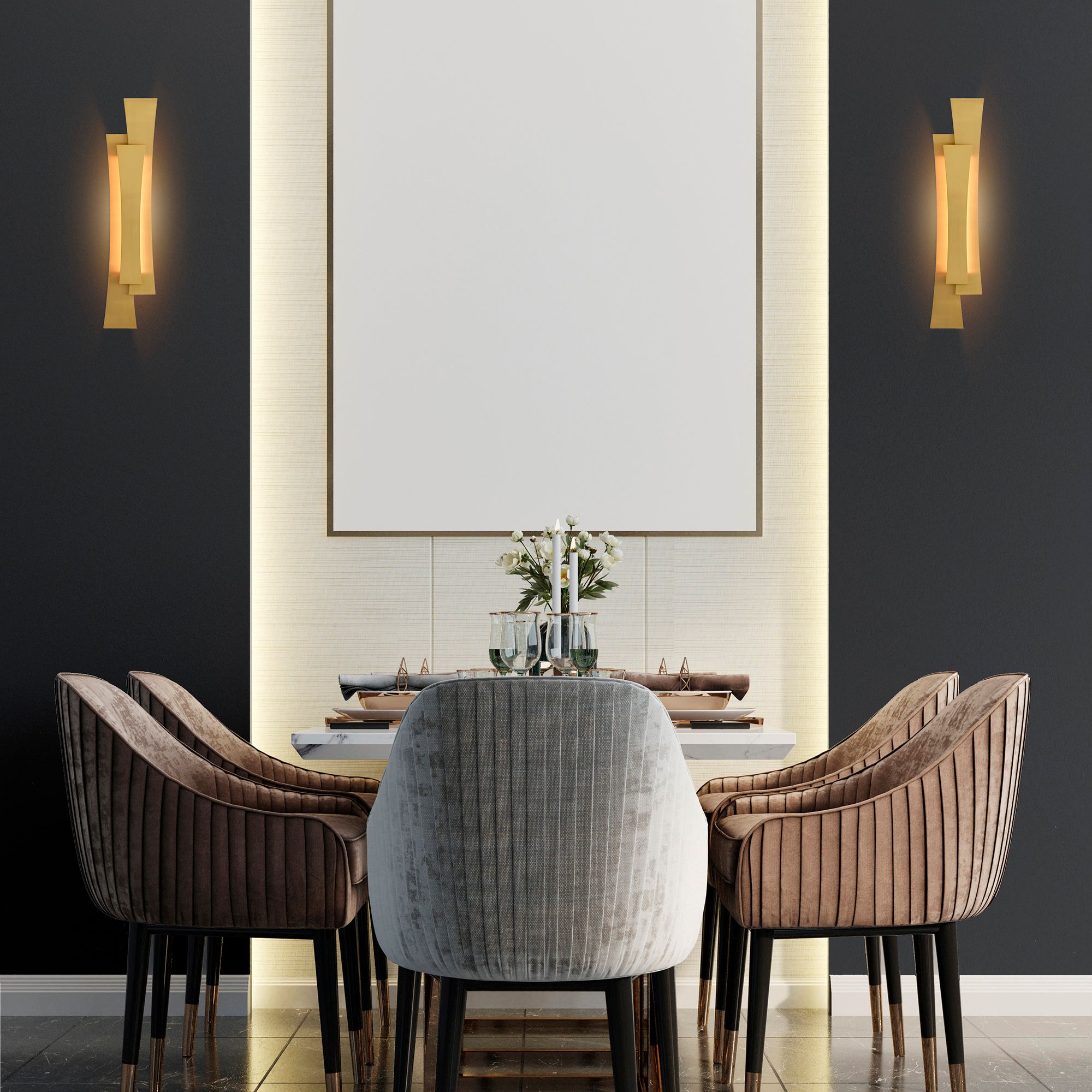 Candora Integrated LED Brass Vanity Light