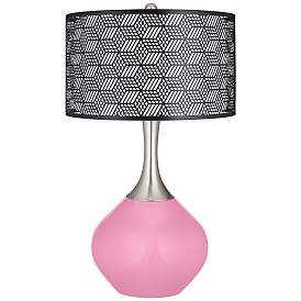 Image1 of Candy Pink Black Metal Shade Spencer Table Lamp