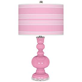 Image1 of Candy Pink Bold Stripe Apothecary Table Lamp