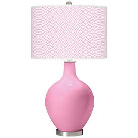 Image1 of Candy Pink Diamonds Ovo Table Lamp