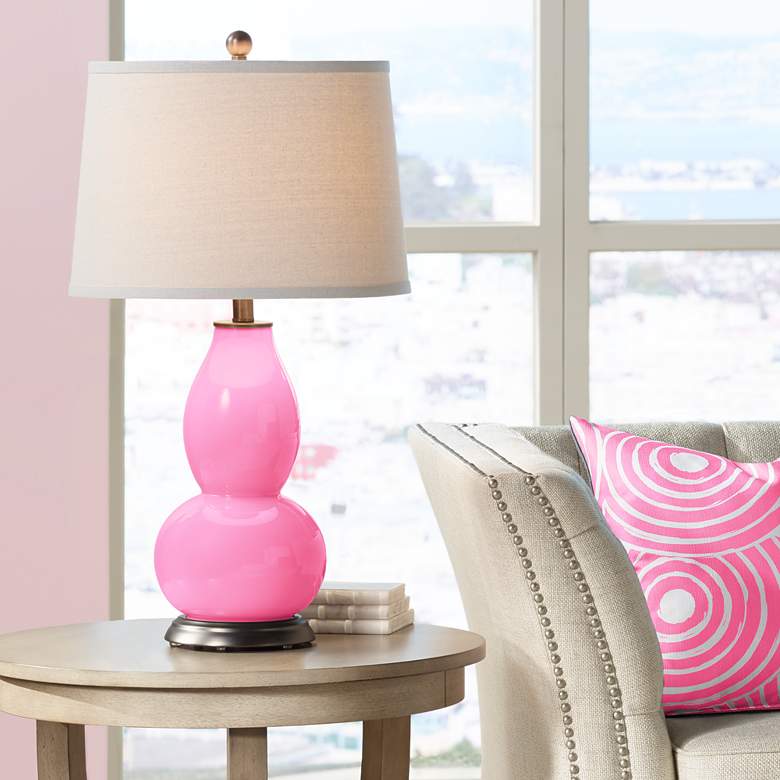 Candy Pink Double Gourd Table Lamp