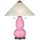 Candy Pink Fulton Table Lamp with Fluted Glass Shade