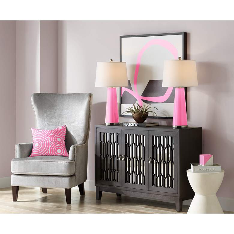 Candy Pink Leo Table Lamp Set of 2 more views