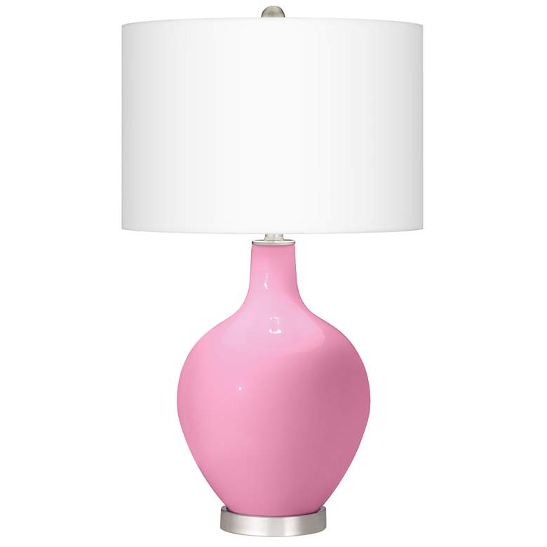 Image 2 Candy Pink Ovo Table Lamp With Dimmer