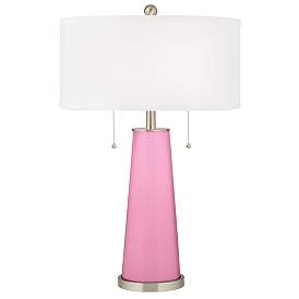 Image2 of Candy Pink Peggy Glass Table Lamp With Dimmer