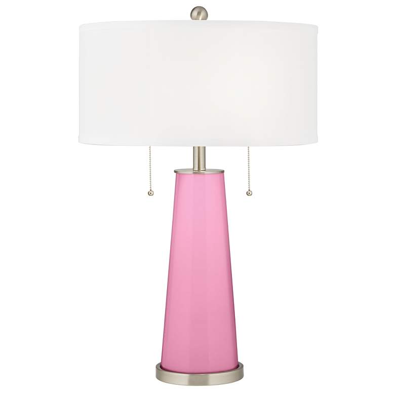 Image 2 Candy Pink Peggy Glass Table Lamp With Dimmer