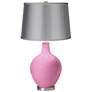 Candy Pink - Satin Light Gray Shade Ovo Table Lamp