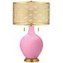 Candy Pink Toby Brass Metal Shade Table Lamp