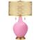 Candy Pink Toby Brass Metal Shade Table Lamp
