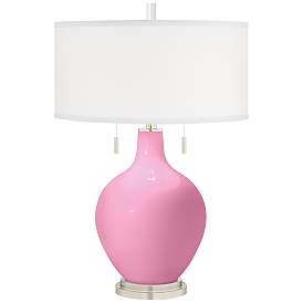 Image2 of Candy Pink Toby Table Lamp with Dimmer