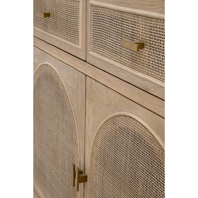 Image 3 Cane 39"W Smoke Gray Oak Wood 2-Drawer 2-Door Media Cabinet more views