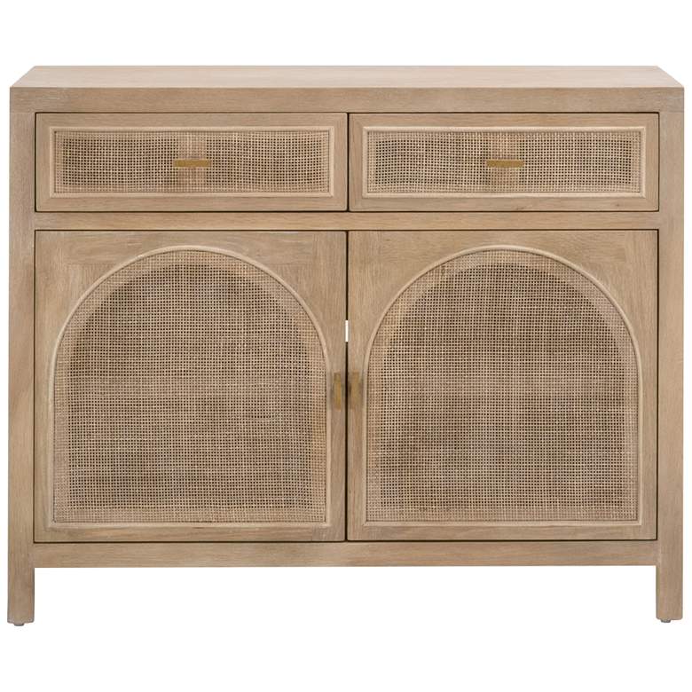 Image 6 Cane 39"W Smoke Gray Oak Wood 2-Drawer 2-Door Media Cabinet more views