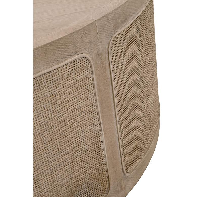 Image 2 Cane 40 1/4" Wide Smoke Gray and Cane Round Coffee Table more views