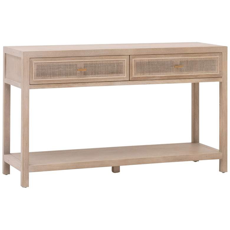 Image 1 Cane 50 1/2 inch Wide Smoke Gray Oak Wood 2-Drawer Entry Console