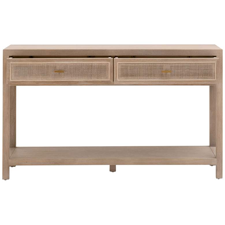 Image 5 Cane 50 1/2" Wide Smoke Gray Oak Wood 2-Drawer Entry Console more views