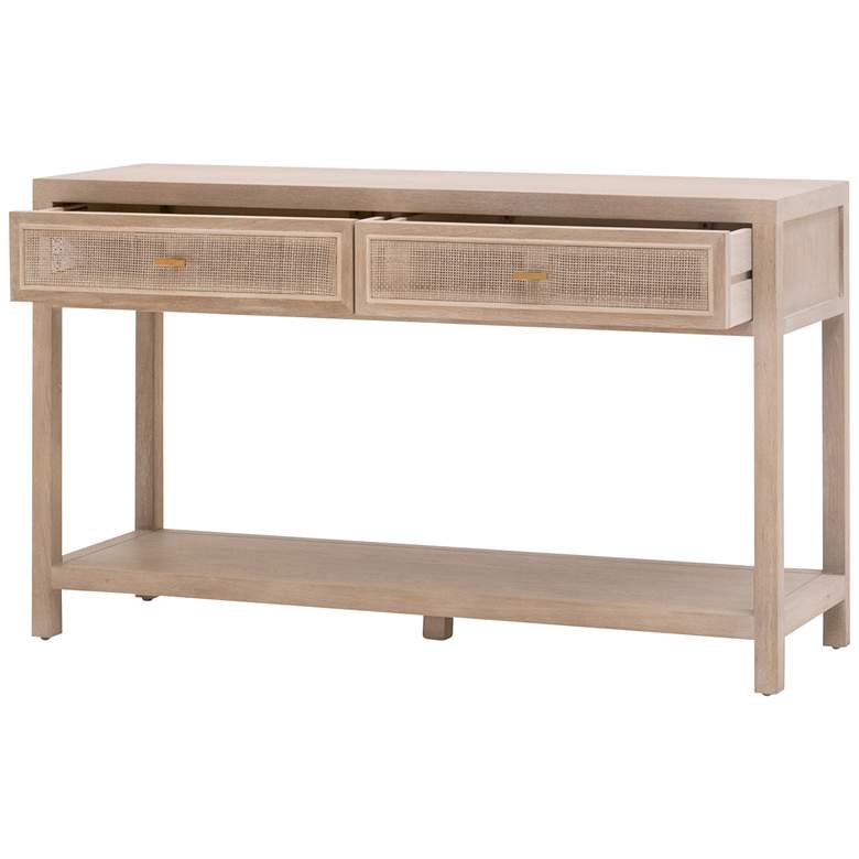Image 6 Cane 50 1/2" Wide Smoke Gray Oak Wood 2-Drawer Entry Console more views
