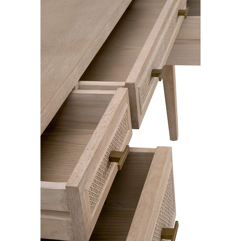 Image 3 Cane 55" Wide Gray Oak Wood 5-Drawer Rectangular Desk more views