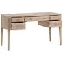 Cane 55" Wide Gray Oak Wood 5-Drawer Rectangular Desk