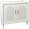 Cane Arch Two Door White Faux Wood Woven Cane Chest